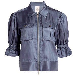 Cinq a Sept Holly Puff-Sleeve Utility Jacket
